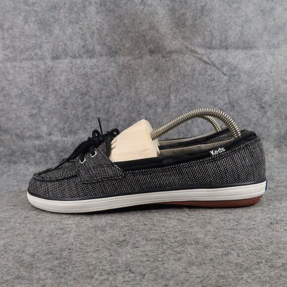 Keds Shoes Womens 8 Slip On Flats Glimmer Boat Moc Casual Classic Black Loafer - Picture 4 of 13